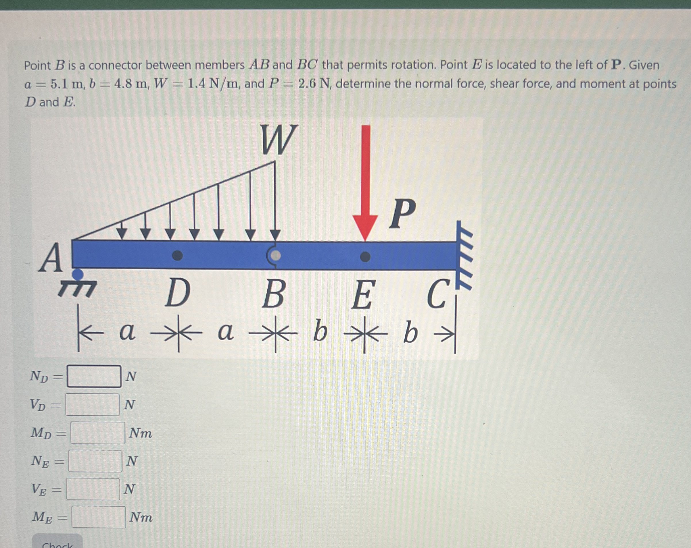 Point B is a connector between members A B and B