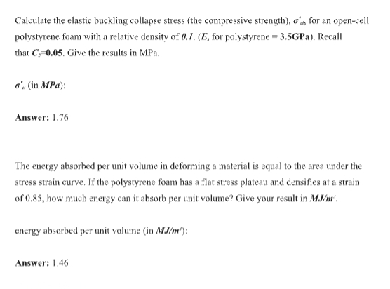 Calculate the elastic buckling collapse stress (