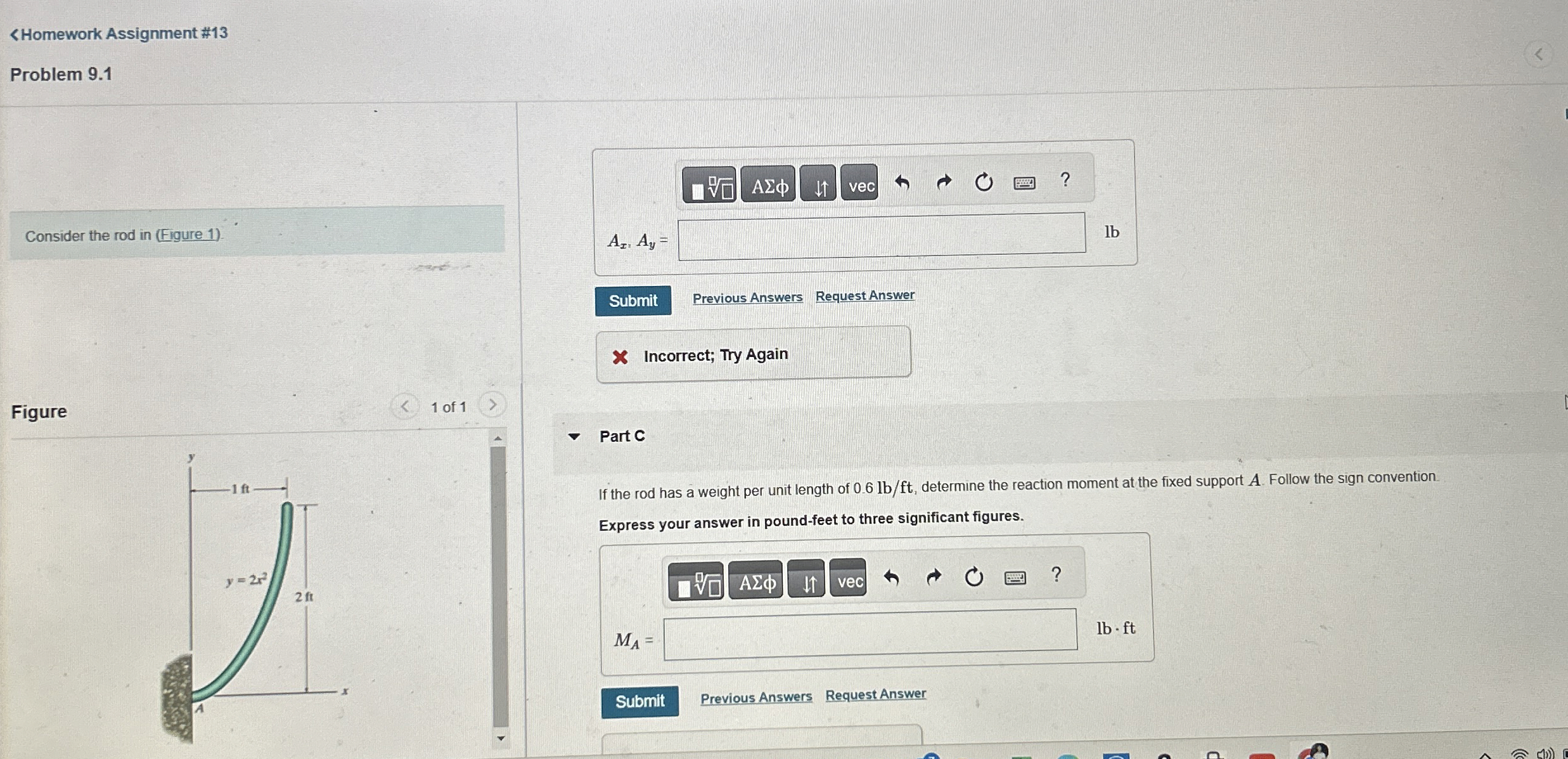 Consider the rod in ( Figure 1 ) . Figure 1 of 1
