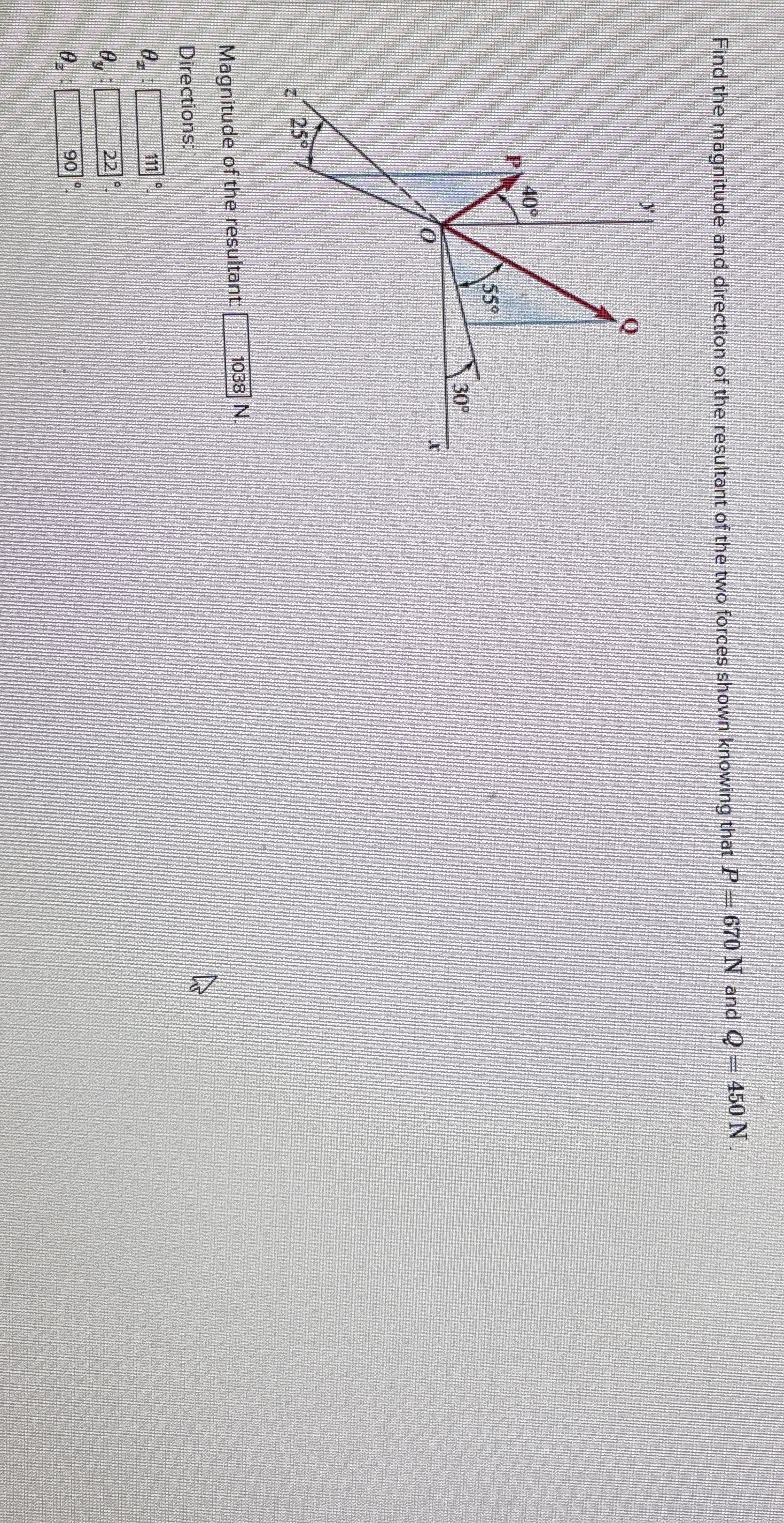Find the magnitude and direction of the resultant