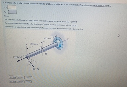Civenc A rod has a solid circular cross section