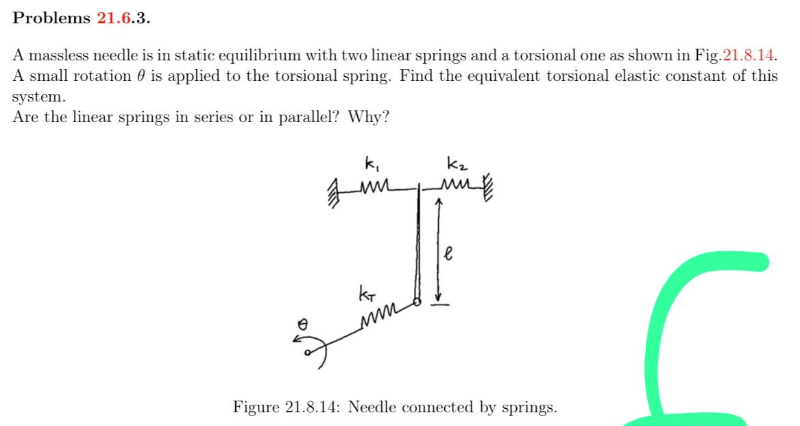 Problems 2 1 . 6 . 3 . A massless needle is in