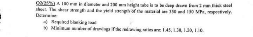 Q 2 ( 2 5 % ) ? ? ? 1 0 0 m m in diameter and 2 0