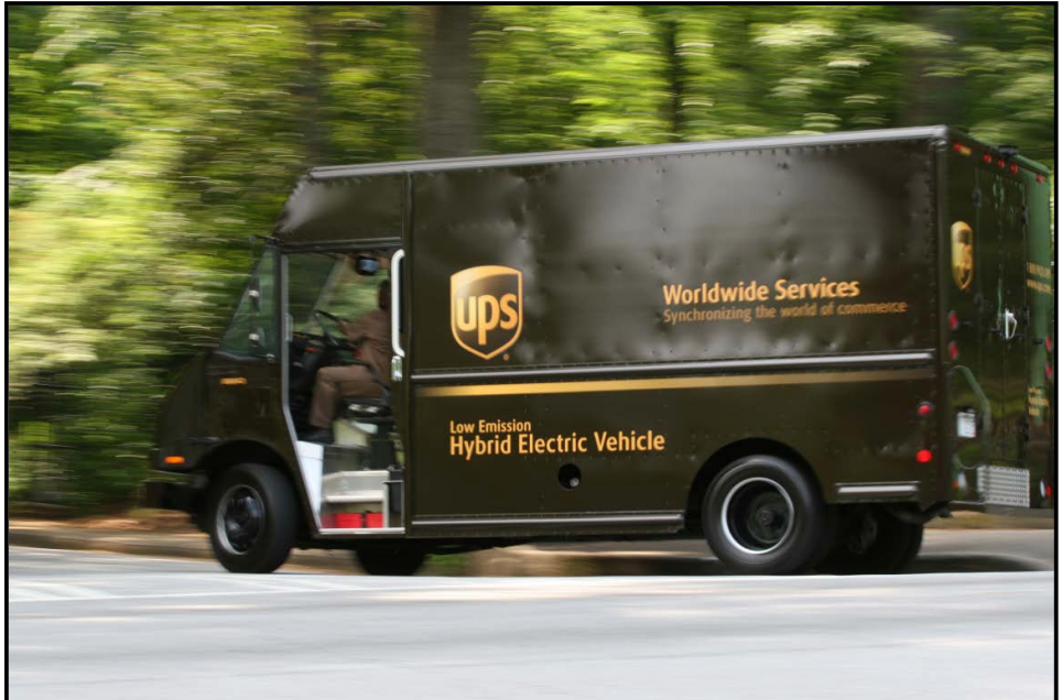 The EDV electric / Diesel van UPS ( Freightliner