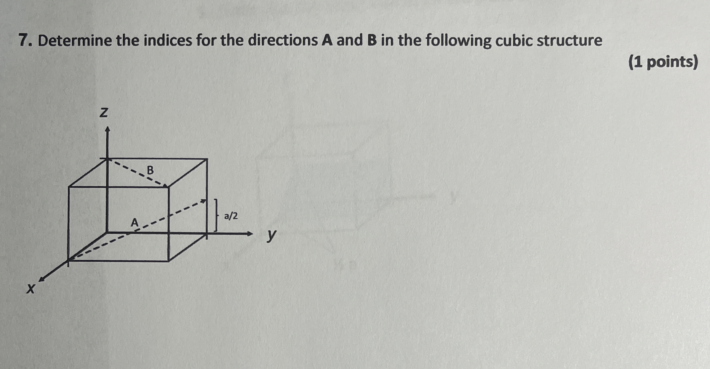 Determine the indices for the directions A and B