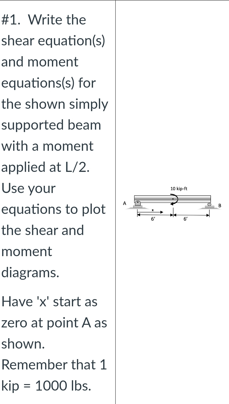 # 1 . Write the shear equation ( s ) and moment