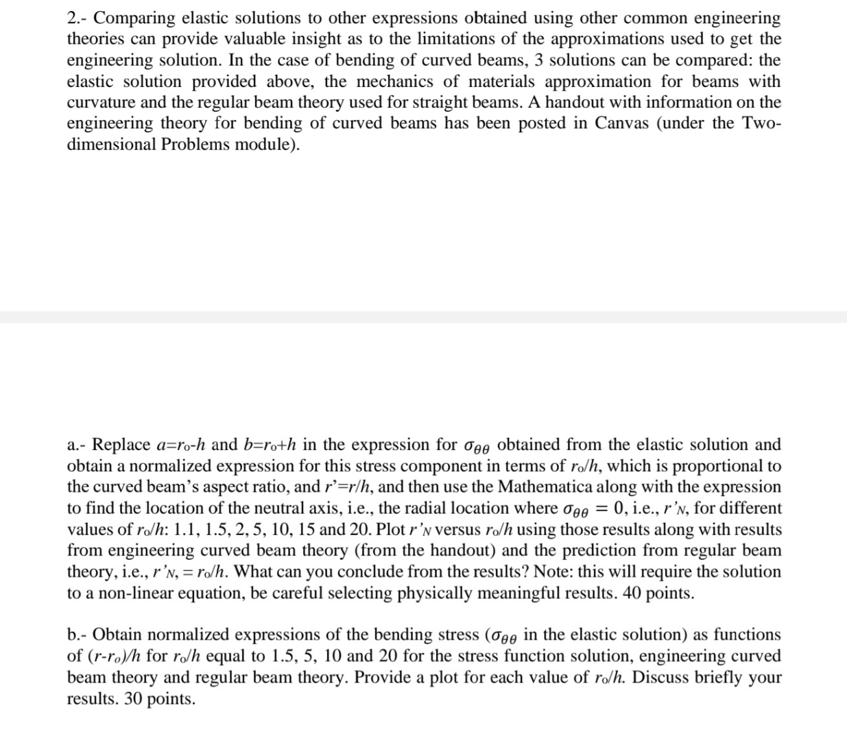 2 . - Comparing elastic solutions to other