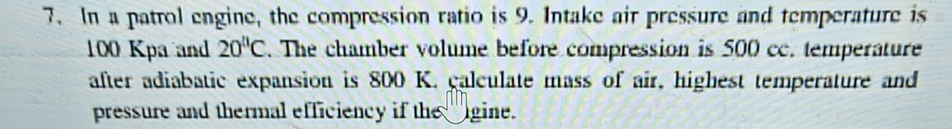 In a patrol engine, the compression ratio is 9 .