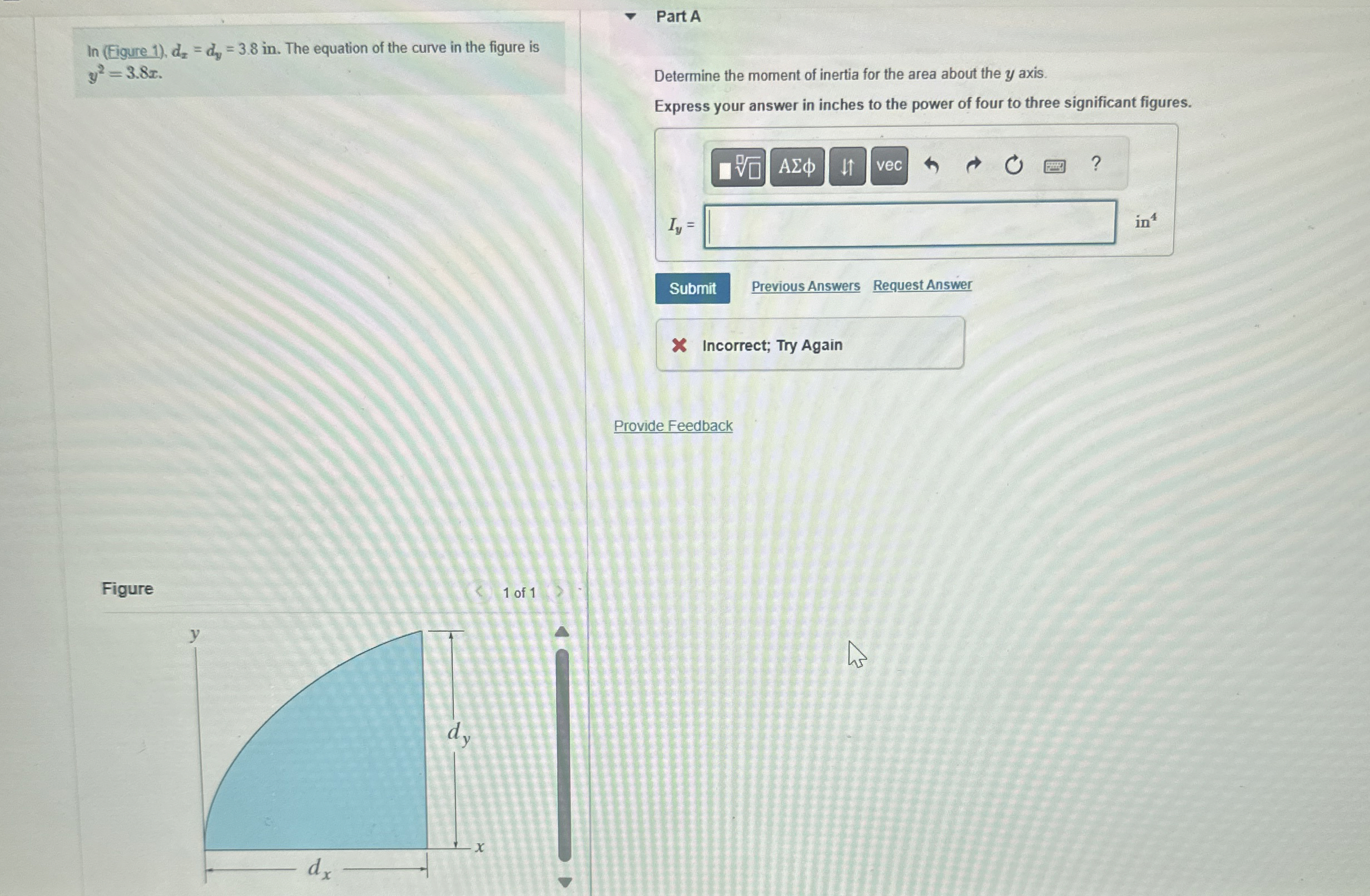 l n ( Figure 1 ) , d x = d y = 3 . 8 i n . The