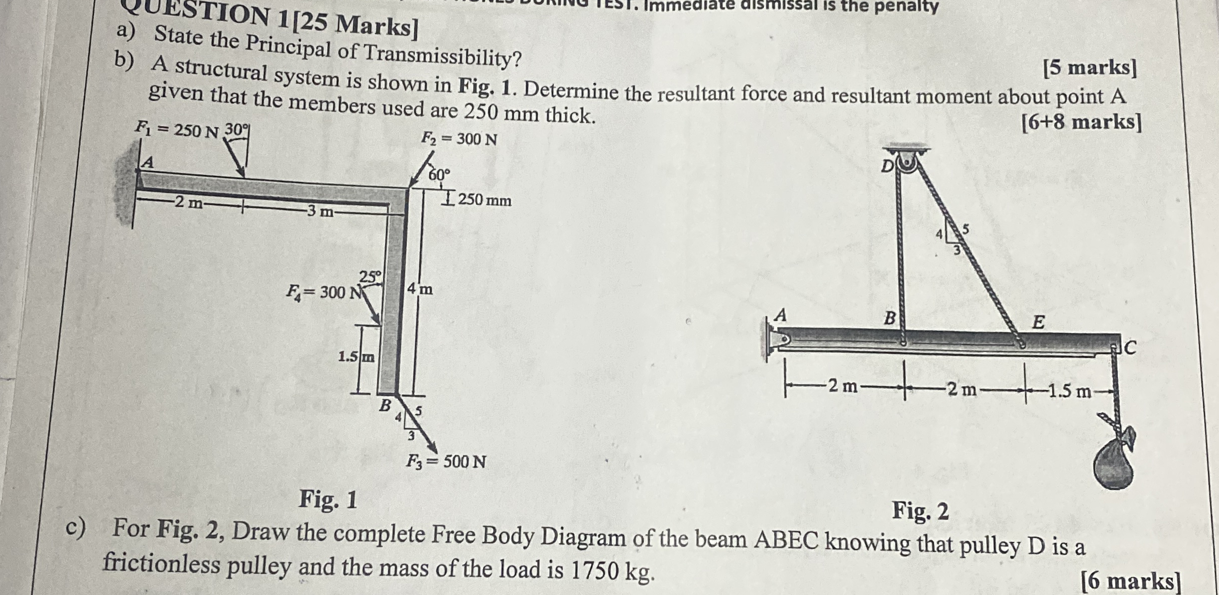 QUESTION 1 [ 2 5 Marks ] a ) State the Principal