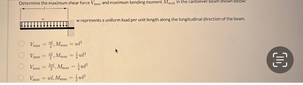 Determine the maximum shear force V m a x and