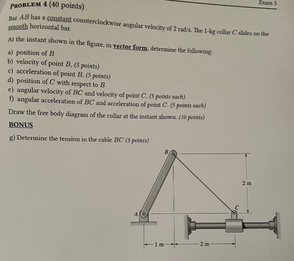 problem 4 ( 4 0 points ) Bar \ ( A B \ ) has a