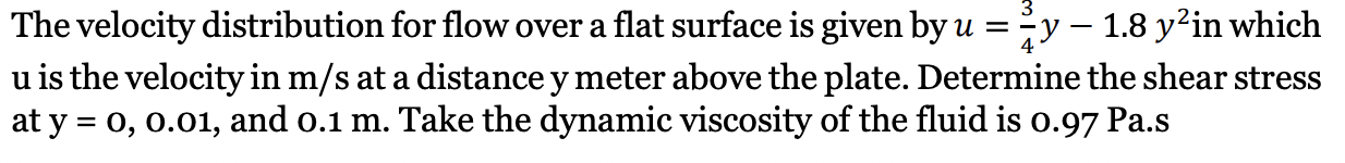 The velocity distribution for flow over a flat