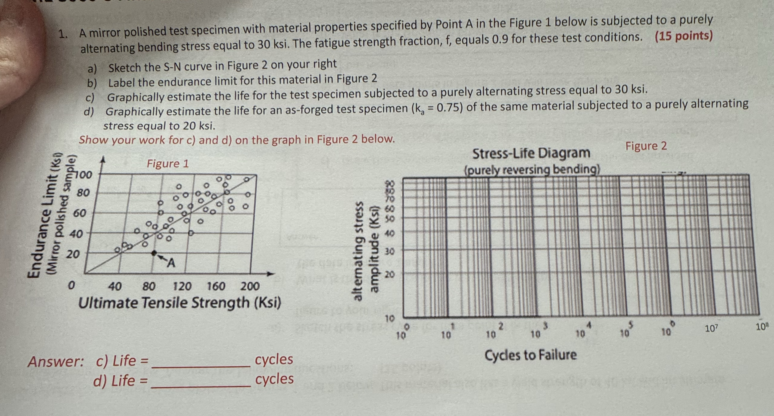 A mirror polished test specimen with material