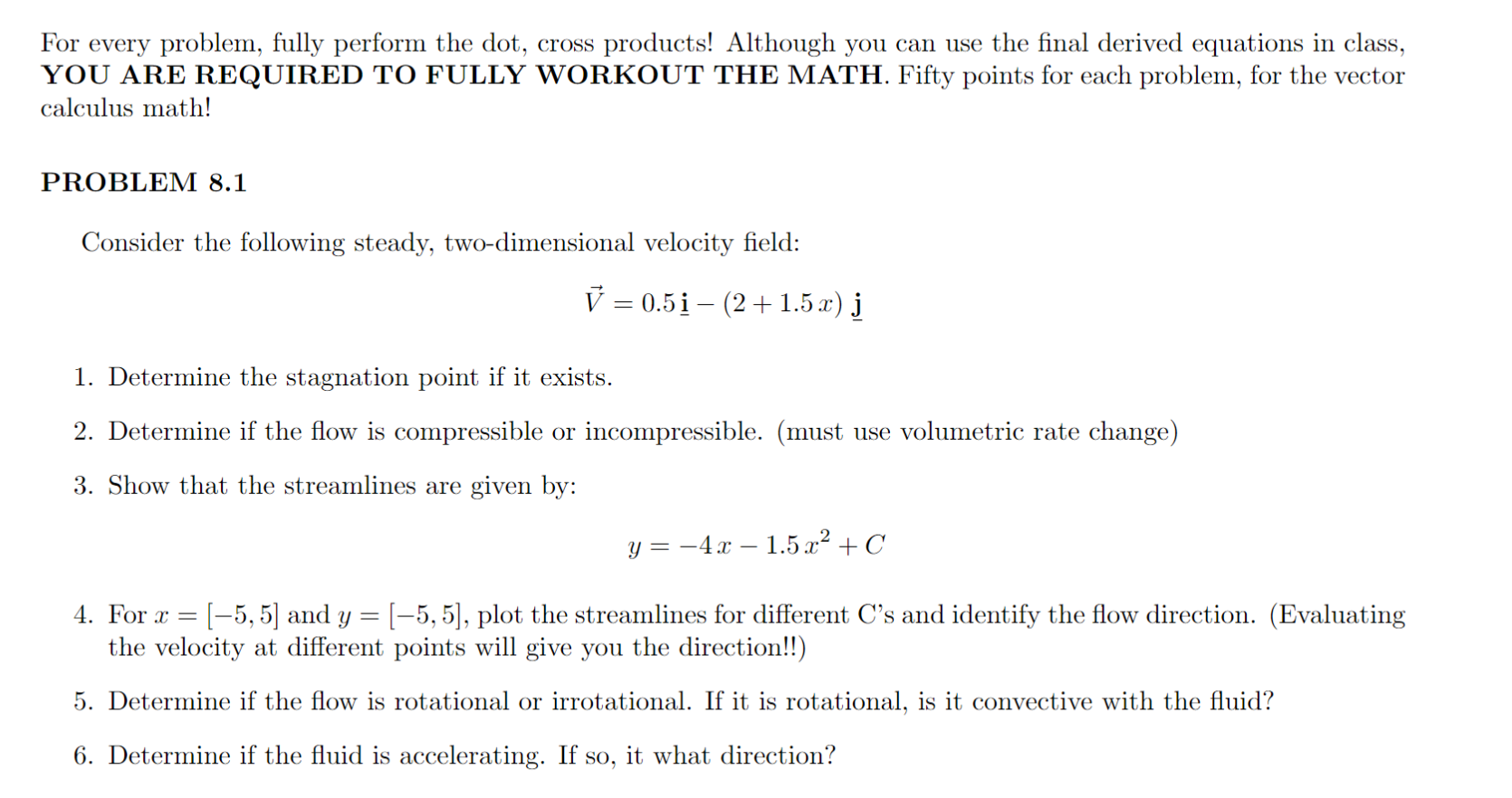 For every problem, fully perform the dot, cross