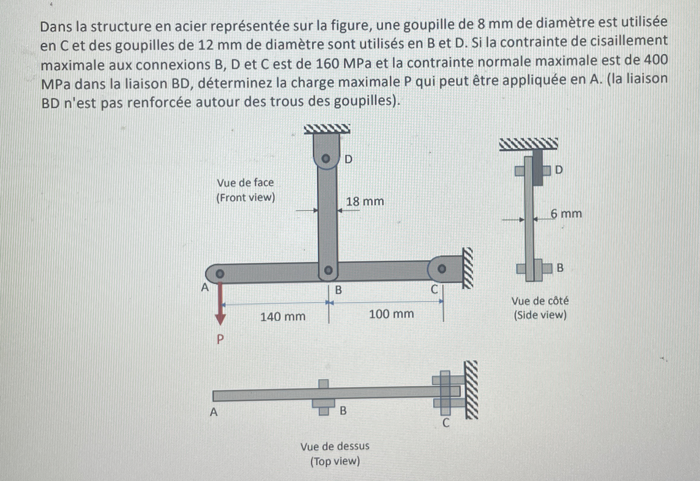 Dans la structure en acier repr sent e sur la