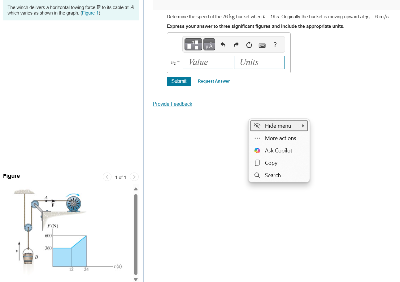 The winch delivers a horizontal towing force \ (