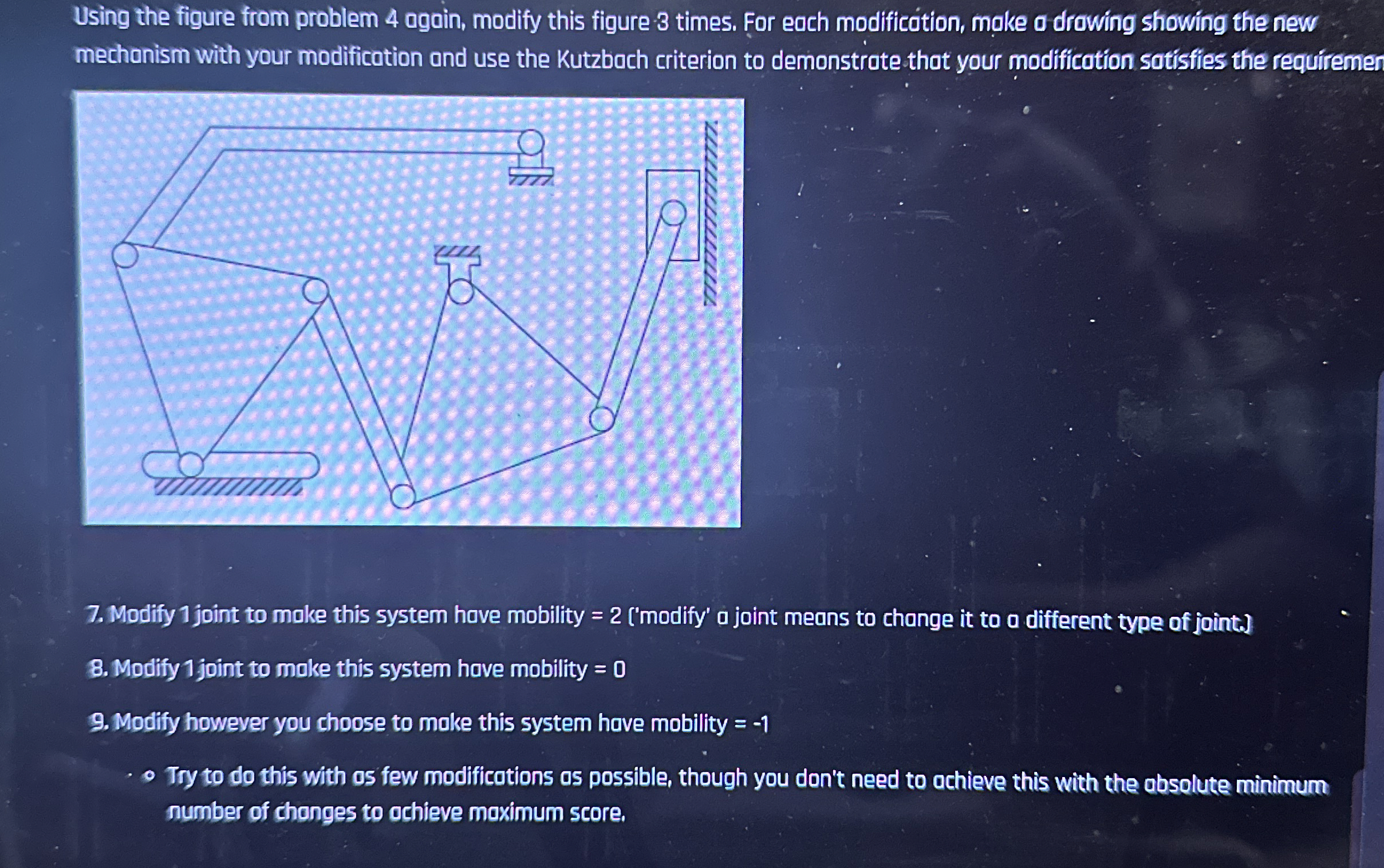 Using the figure from problem 4 again, modify