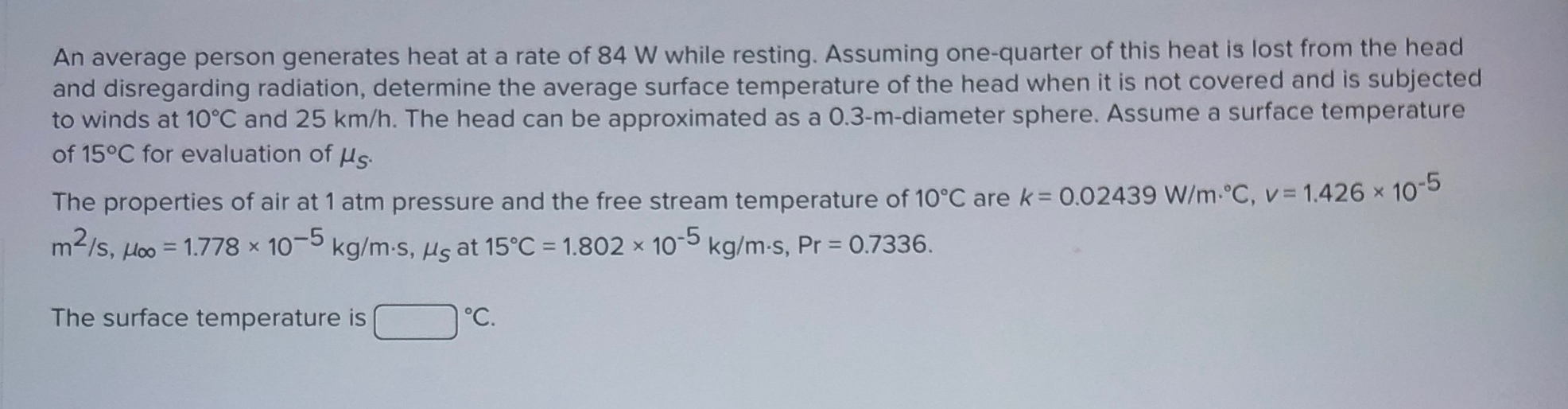 An average person generates heat at a rate of 8 4