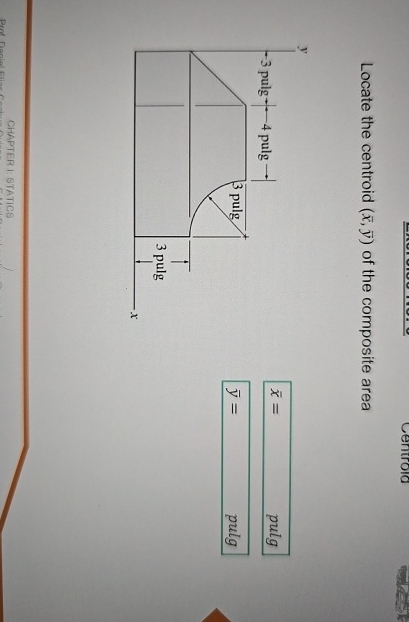 Locate the centroid ( x , b a r ( y ) ) of the