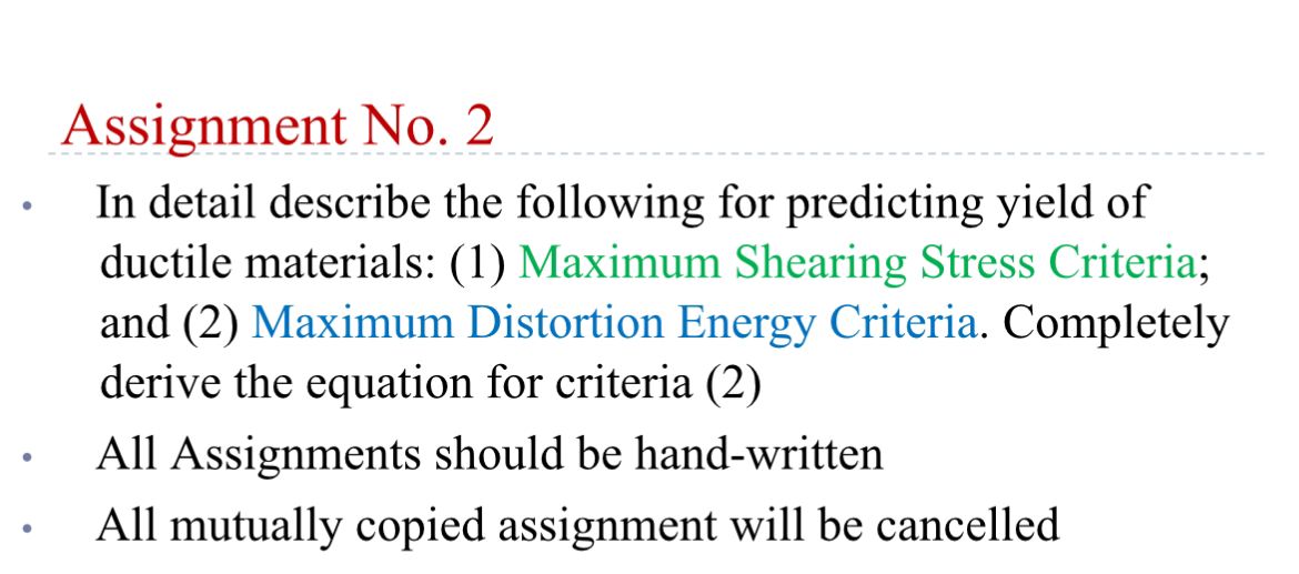 Assignment No . 2 In detail describe the