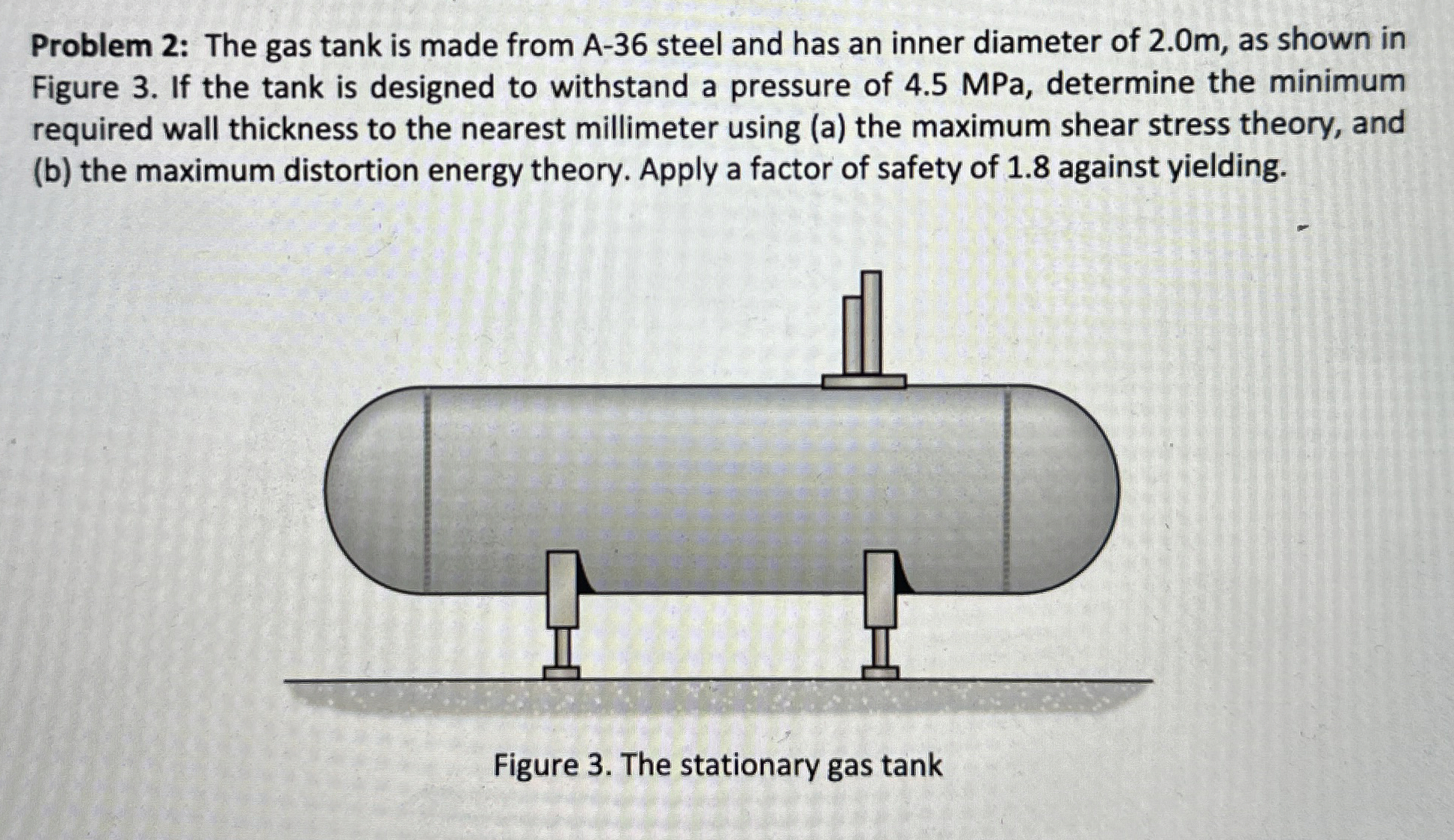 Problem 2 : The gas tank is made from A - 3 6