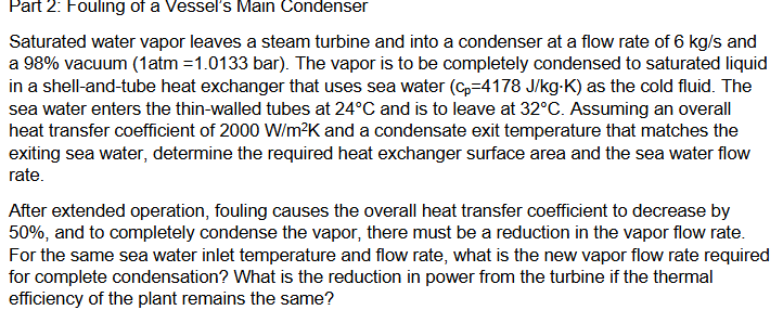 Part 2 : Fouling of a Vessel's Main Condenser