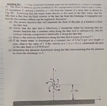 Hestion B 1 : A long mumicipal discharge pipe can