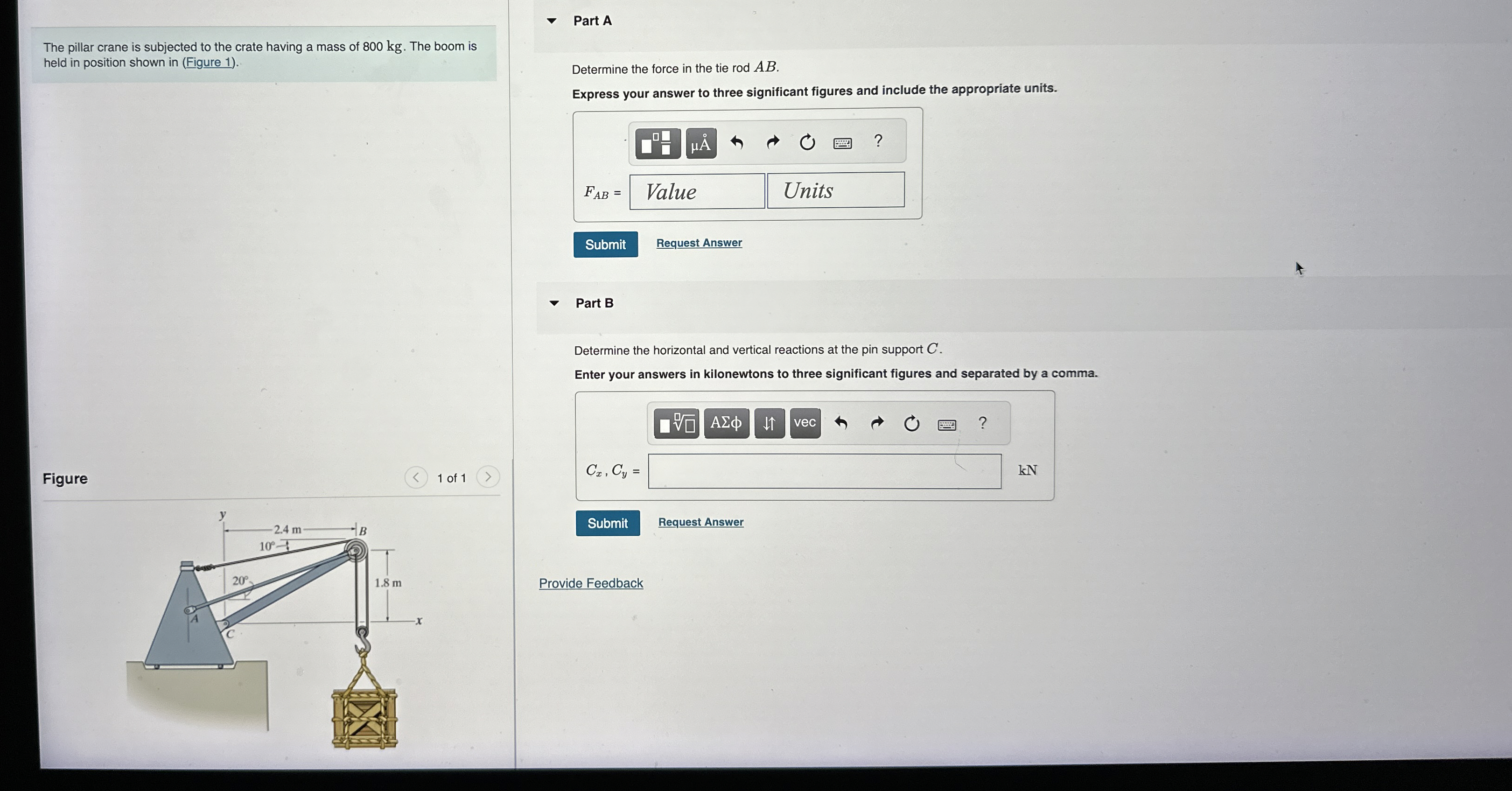 The pillar crane is subjected to the crate having