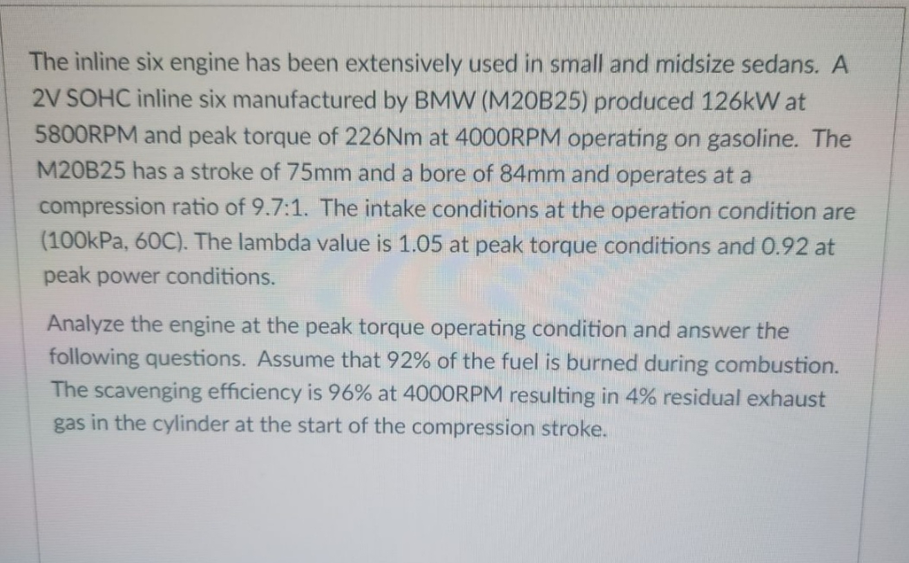 The inline six engine has been extensively used