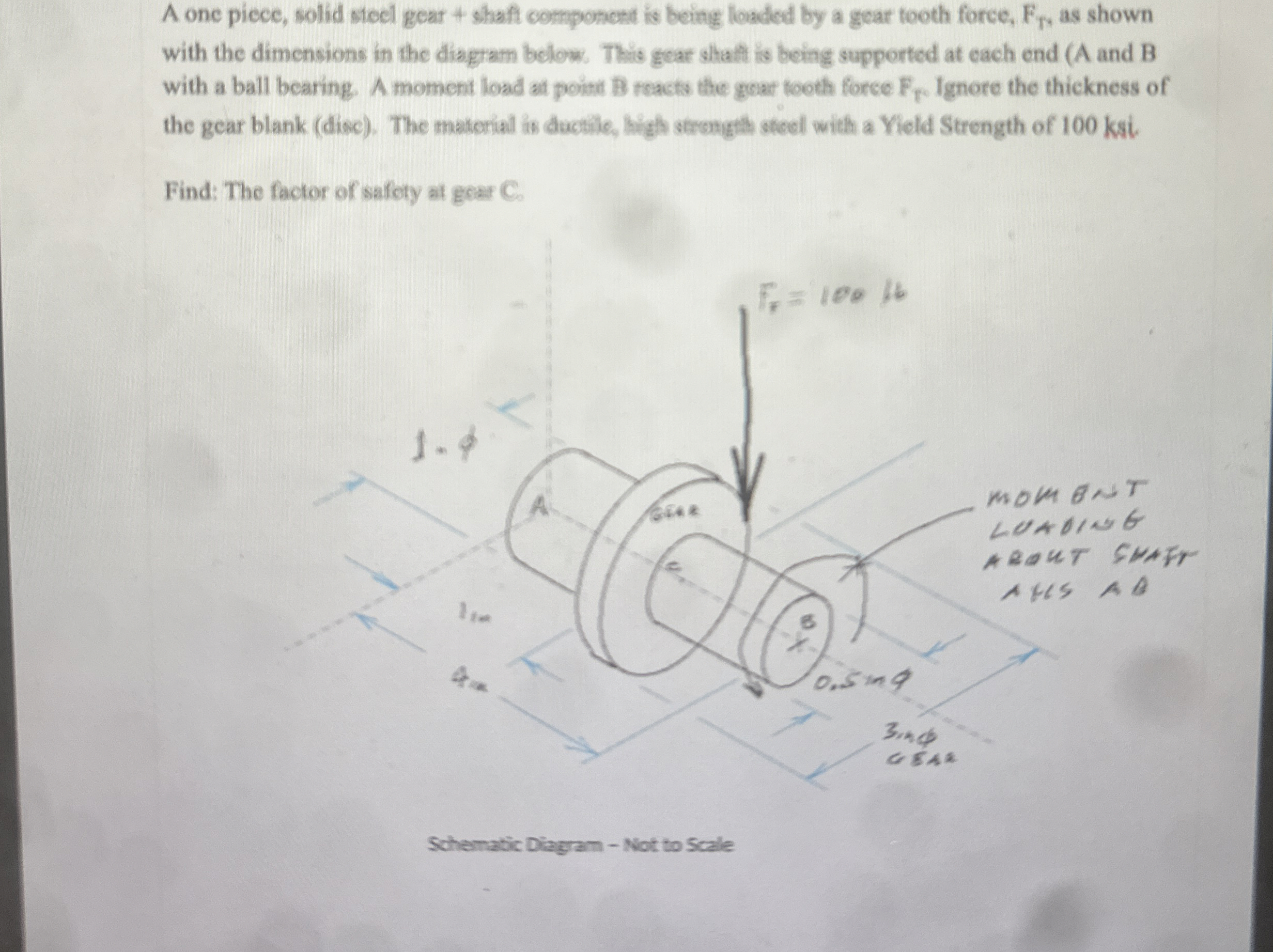A one piece, solid stoel gear + shaff component