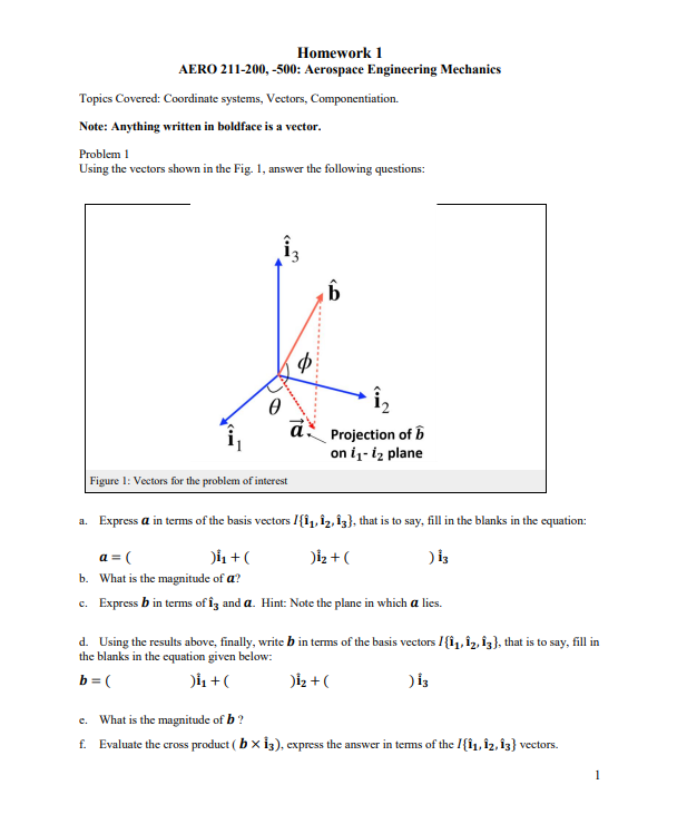 Homework 1 AERO 2 1 1 - 2 0 0 , - 5 0 0 :