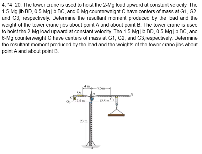 * 4 - 2 0 . The tower crane is used to hoist the