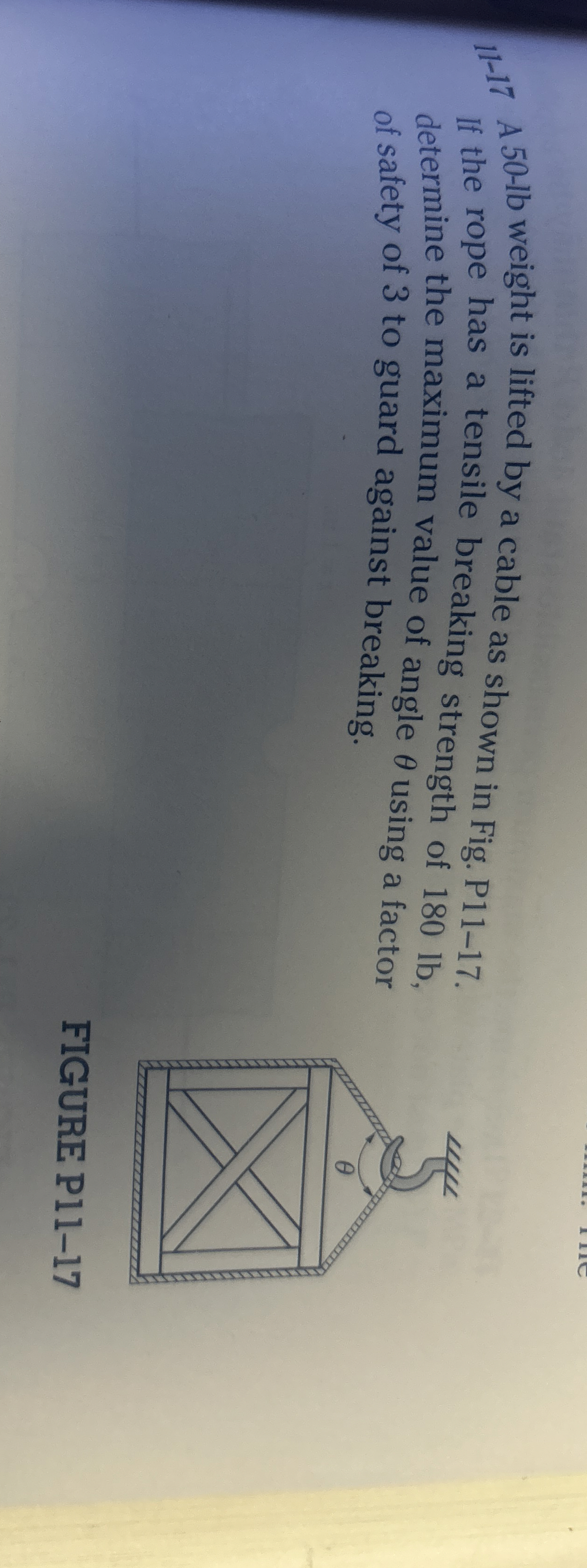 1 1 - 1 7 A 5 0 - lb weight is lifted by a cable