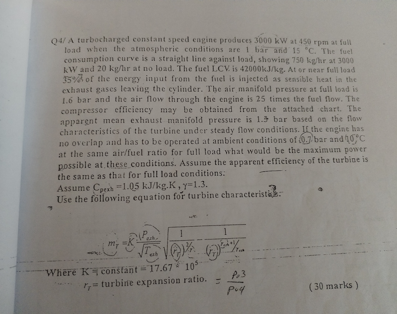 Q 4 / A turbocharged constant speed engine