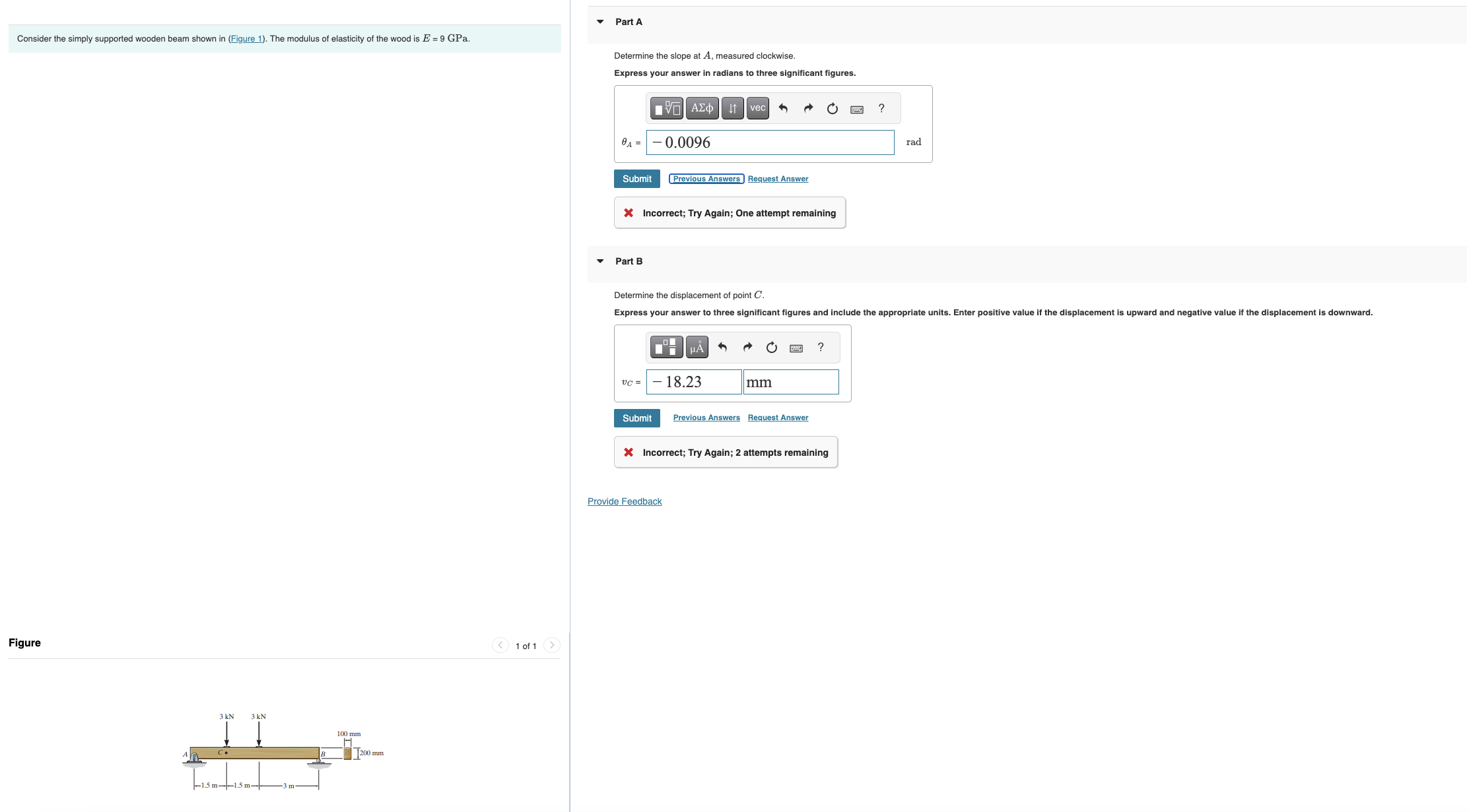 Determine the slope at \ ( A \ ) , measured