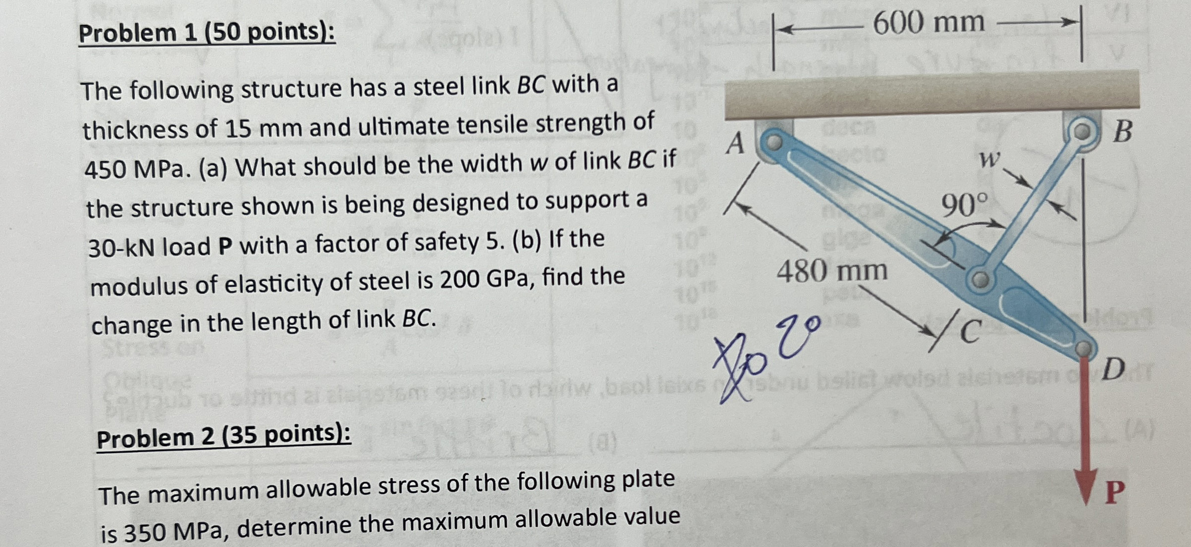 Problem 1 ( 5 0 points ) : The following