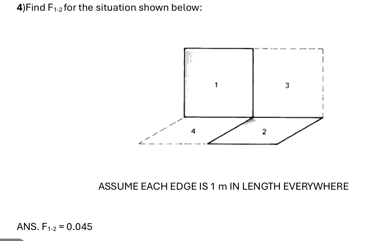 Find F 1 - 2 for the situation shown below:
