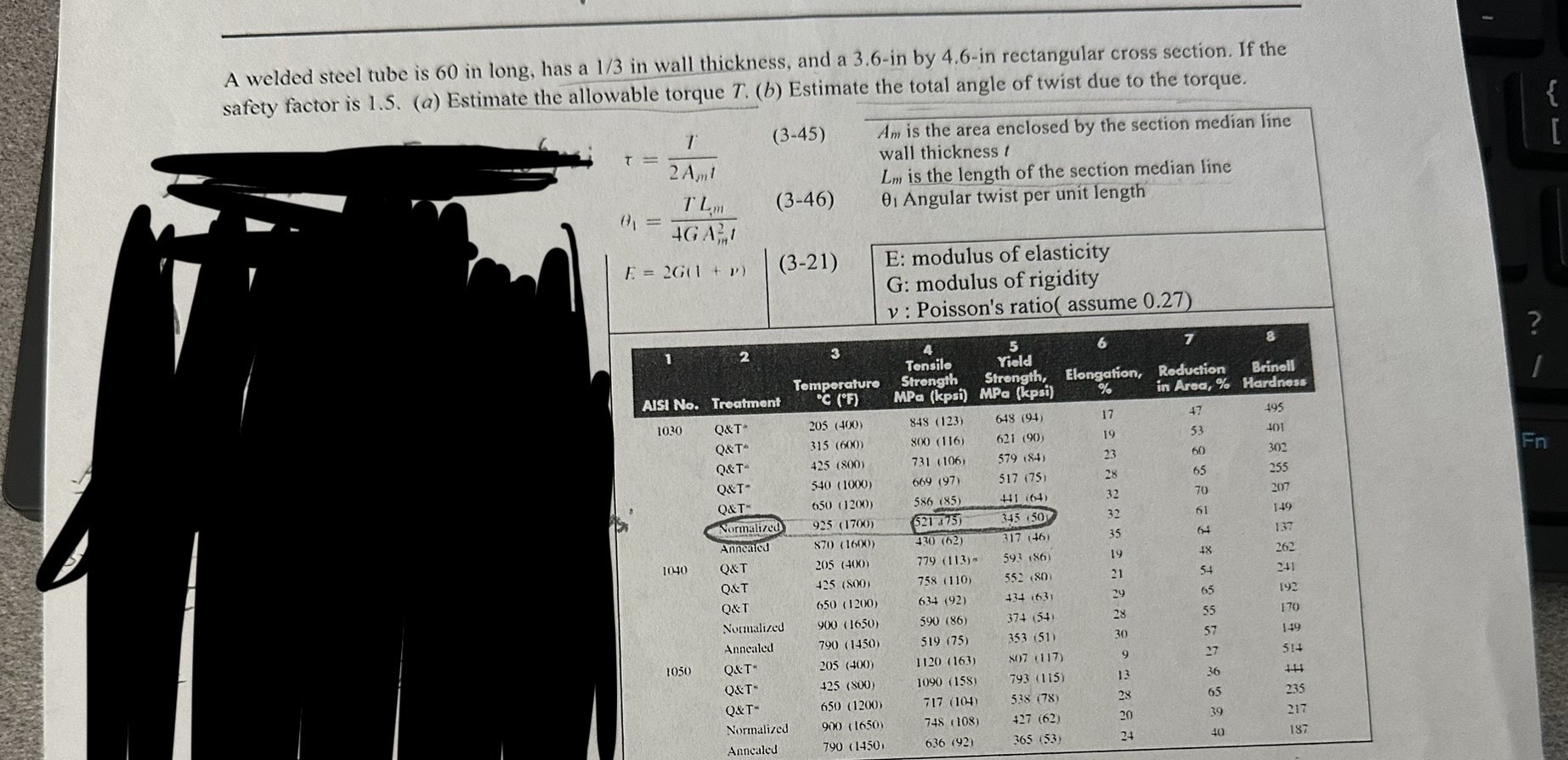 A welded steel tube is 6 0 in long, has a 1 3 in