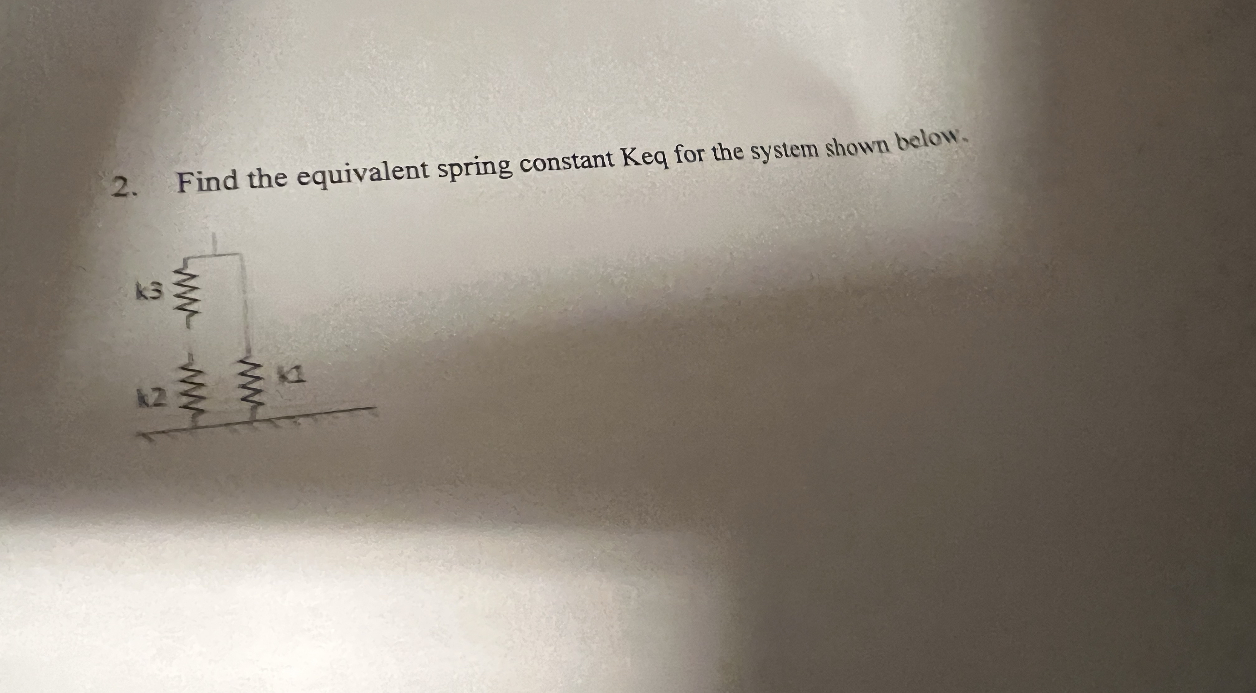 Find the equivalent spring constant Keq for the