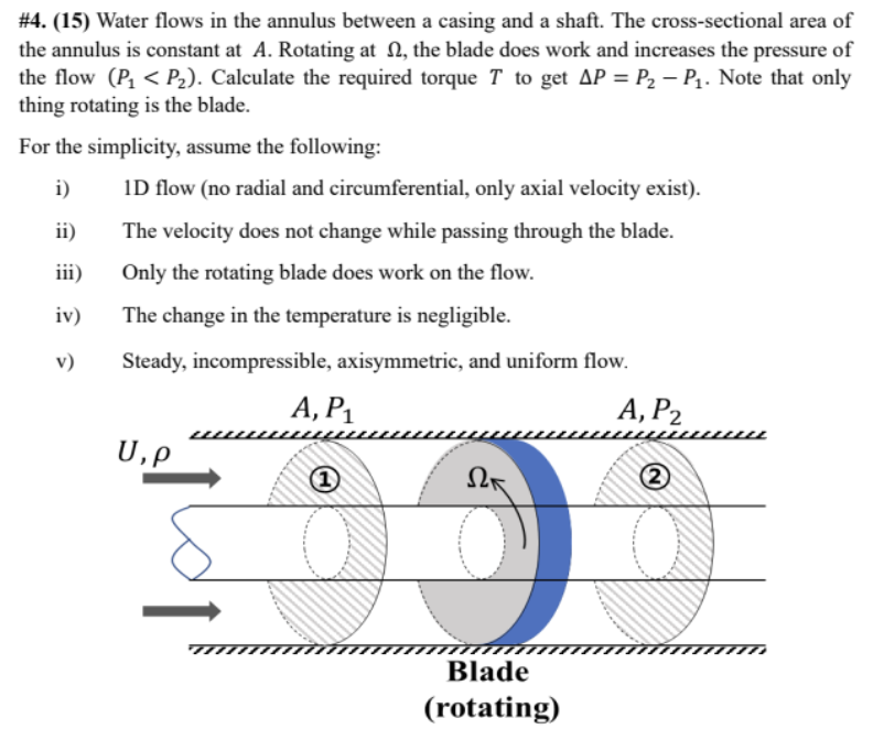 # 4 . Water flows in the annulus between a casing