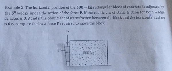 Example 2 . The horizontal position of the 5 0 0