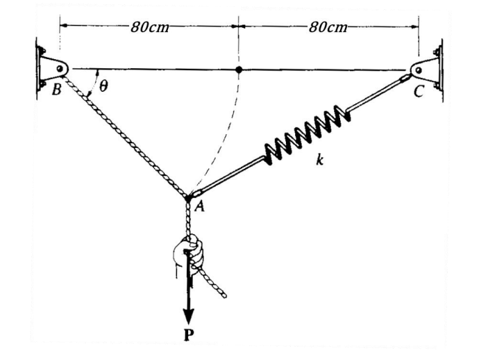 Vertical P = 2 0 kN is applied to the ends of