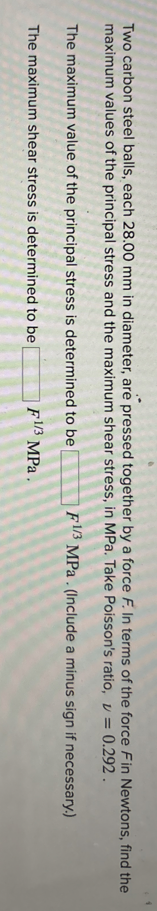 Two carbon steel balls, each 2 8 . 0 0 mm in