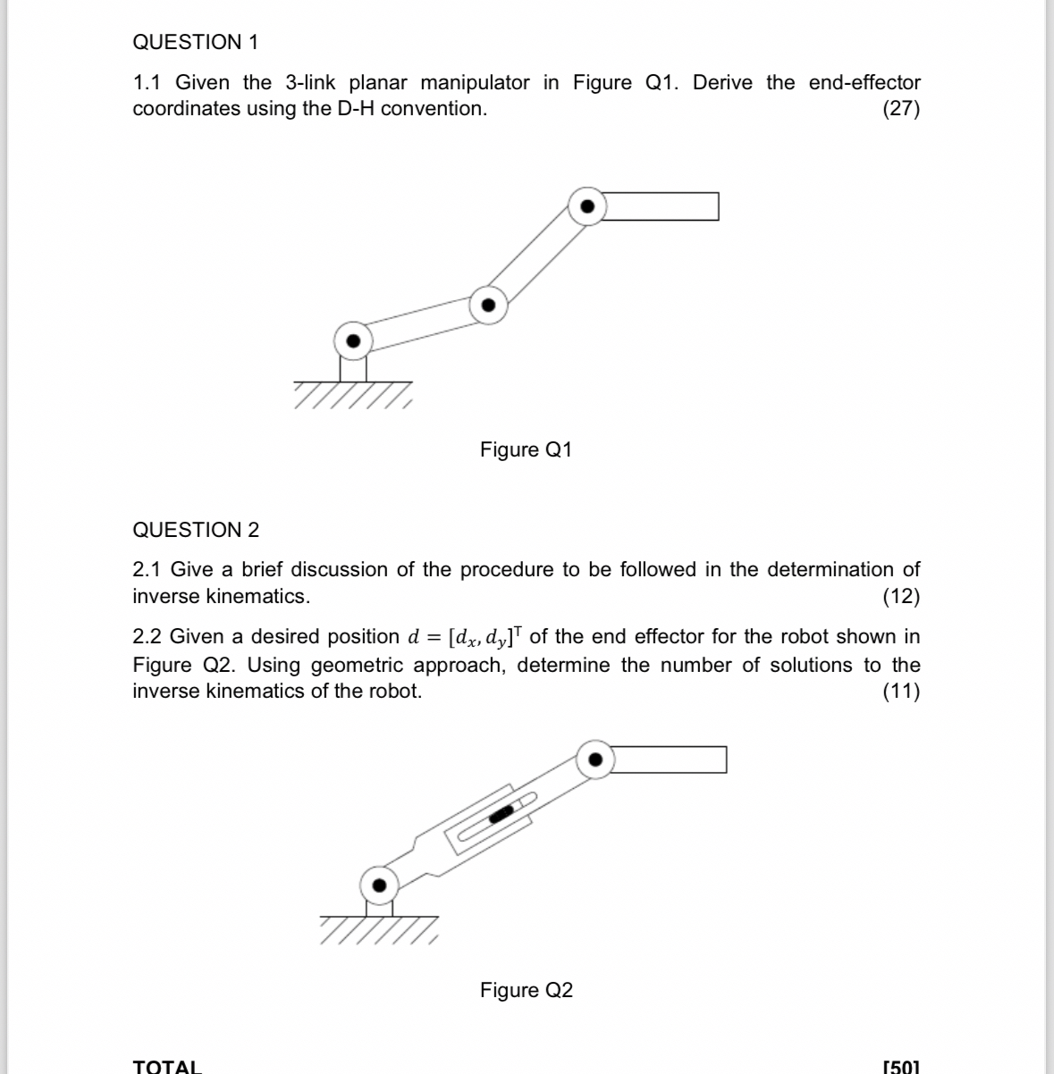 QUESTION 1 1 . 1 Given the 3 - link planar
