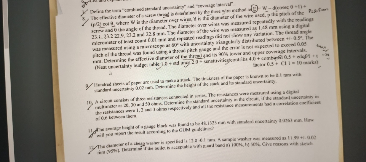 Define the term "combined standard uncertainty"