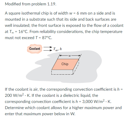 If the coolant is air, the corresponding