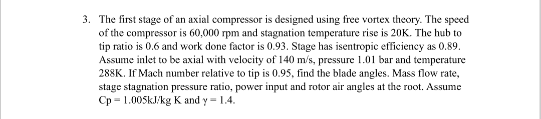 The first stage of an axial compressor is