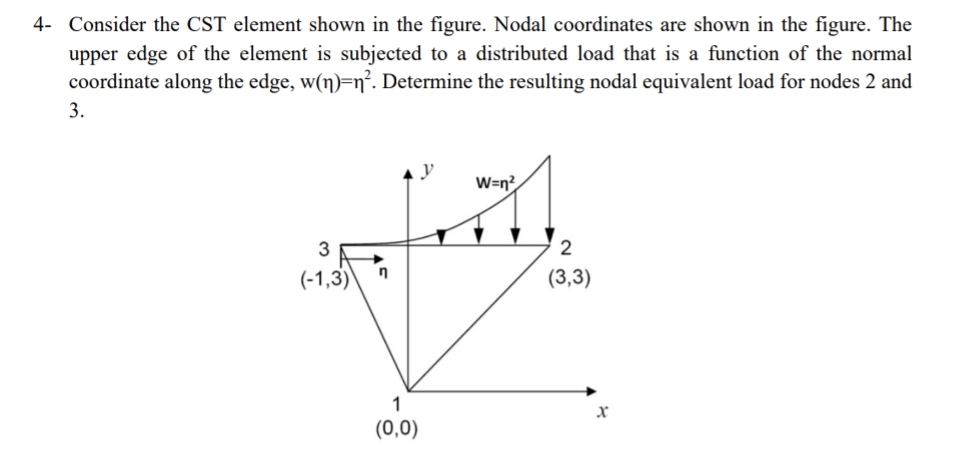 4 - Consider the CST element shown in the figure.
