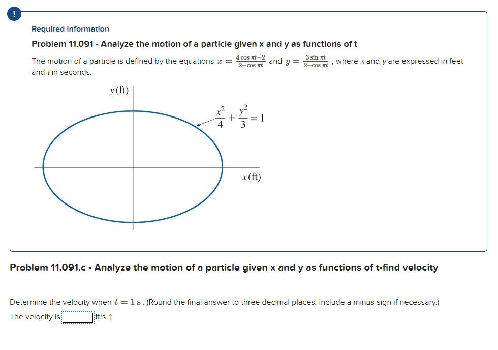 Problem 1 1 . 0 9 1 . c - Analyze the motion of a